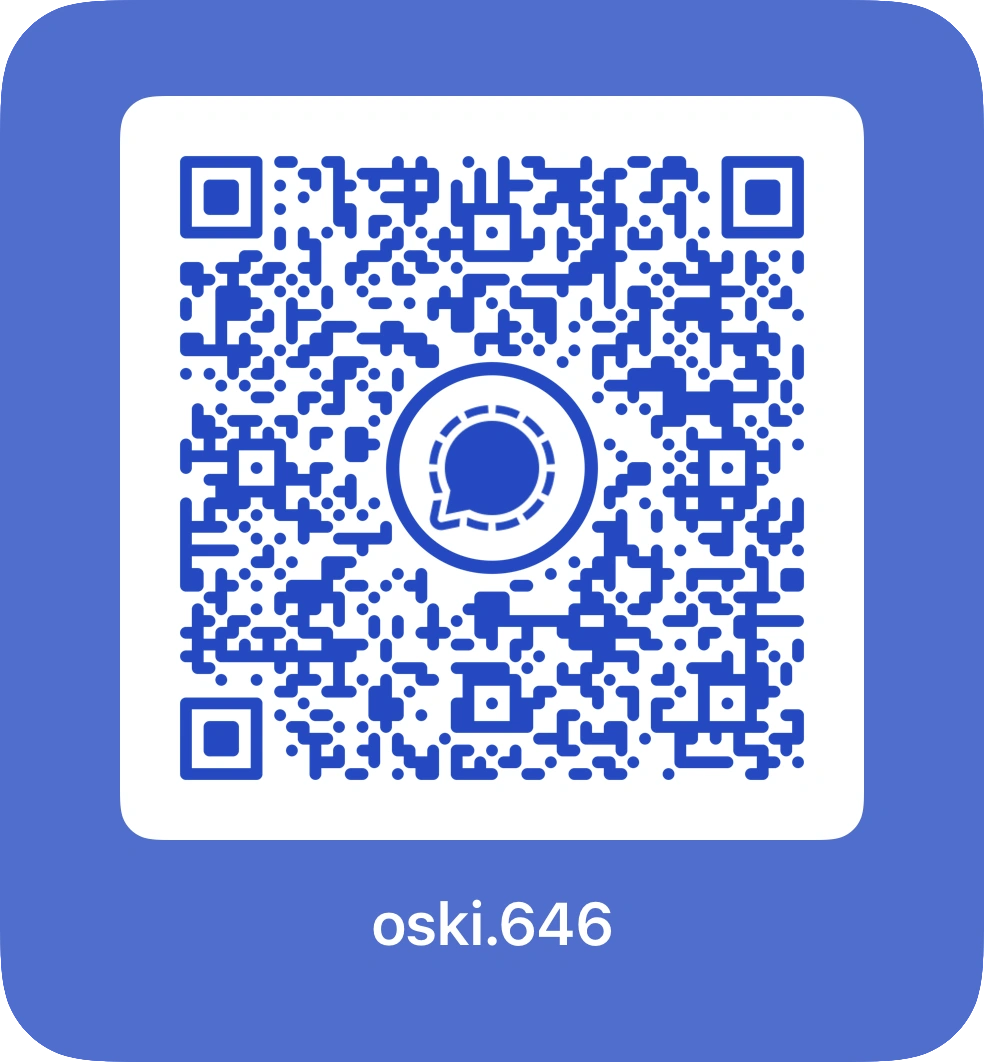 Signal QR code for messaging Oskar Sekutowicz